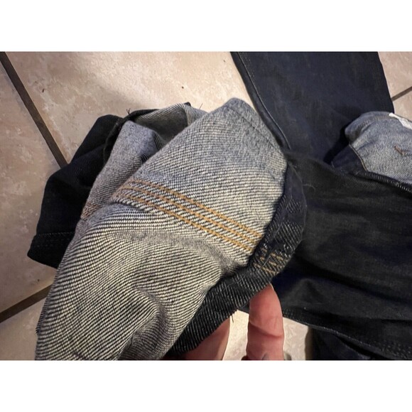 vintage flared levis orange tab dark wash womens overalls - Picture 9 of 14